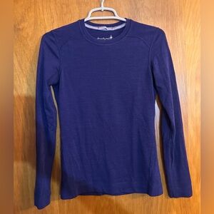Smartwool 100% Merino Wool Long Sleeve Crew Neck Top Purple